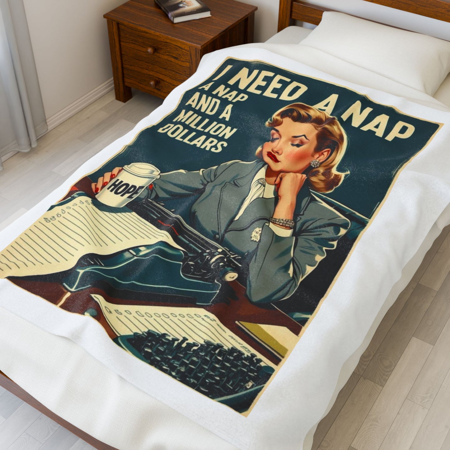 Cozy Vintage-Inspired Velveteen Plush Blanket with 'I Need A Nap' Design, Soft Throw for Home Relaxation, Ideal Gift for Napping Lovers