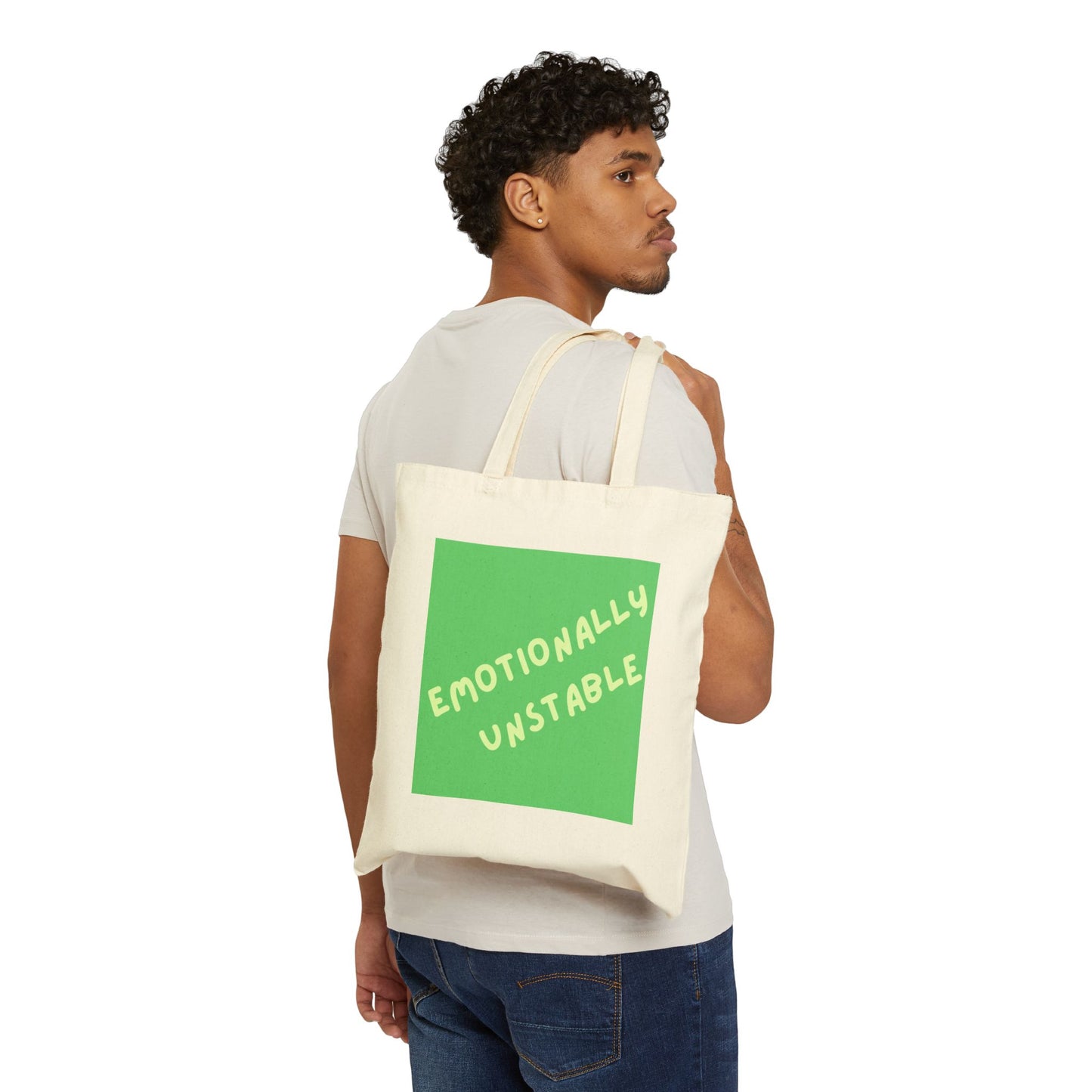 Emotionally Unstable Tote Bag, Funny Shopping Bag, Eco-Friendly Reusable Bag, Gift for Friends, Daily Use, Casual Carryall