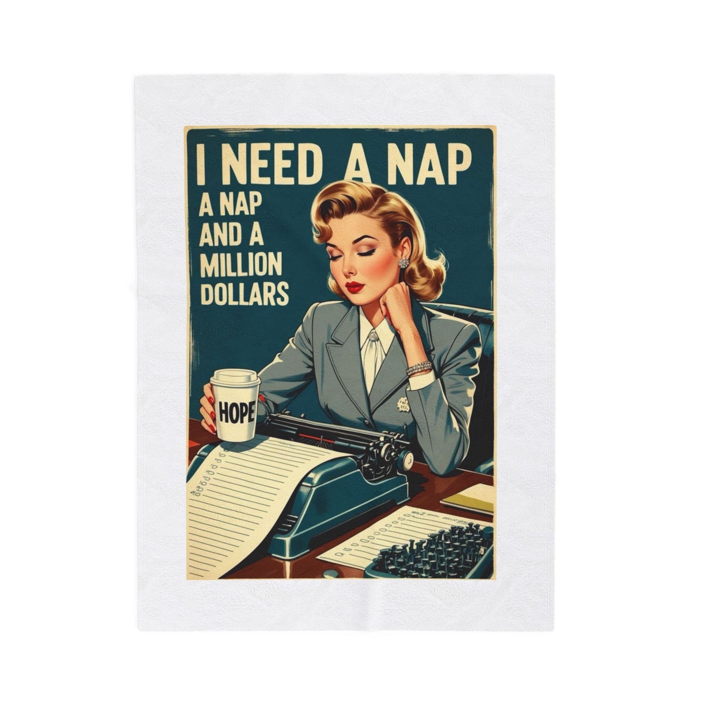 Cozy Vintage-Inspired Velveteen Plush Blanket with 'I Need A Nap' Design, Soft Throw for Home Relaxation, Ideal Gift for Napping Lovers