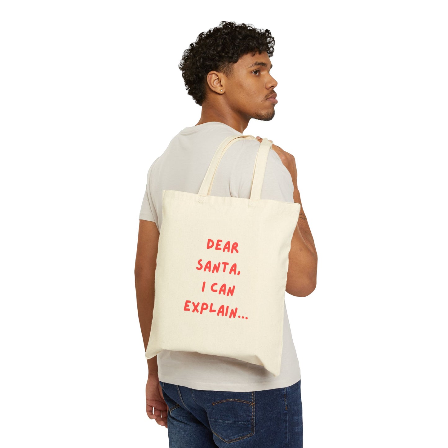 Funny Santa Explain Tote Bag, Holiday Gift, Christmas Shopper Bag, Reusable Grocery Bag, Eco-Friendly Gift Idea