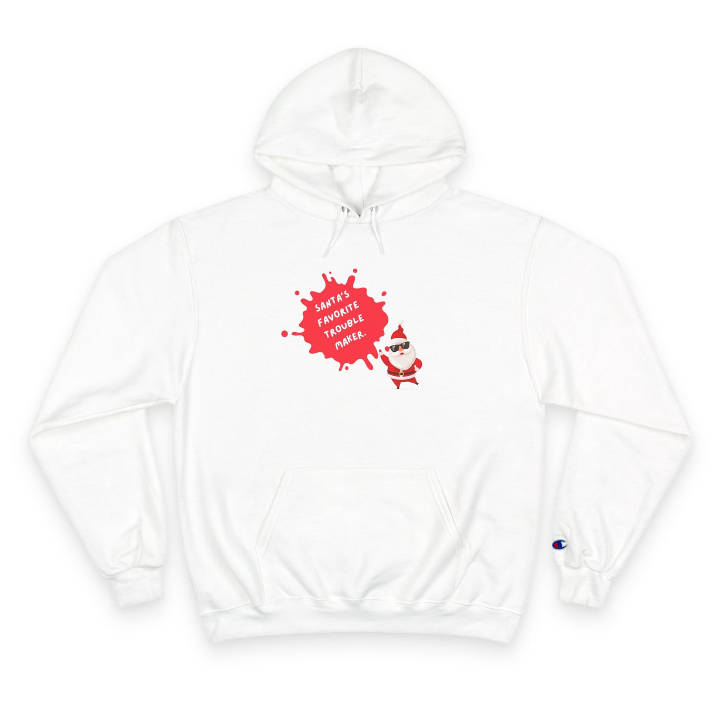 Fun Holiday Hoodie with Santa Design, Christmas Gift, Cozy Winter Wear, Funny Sweatshirt, Unisex Champion Hoodie