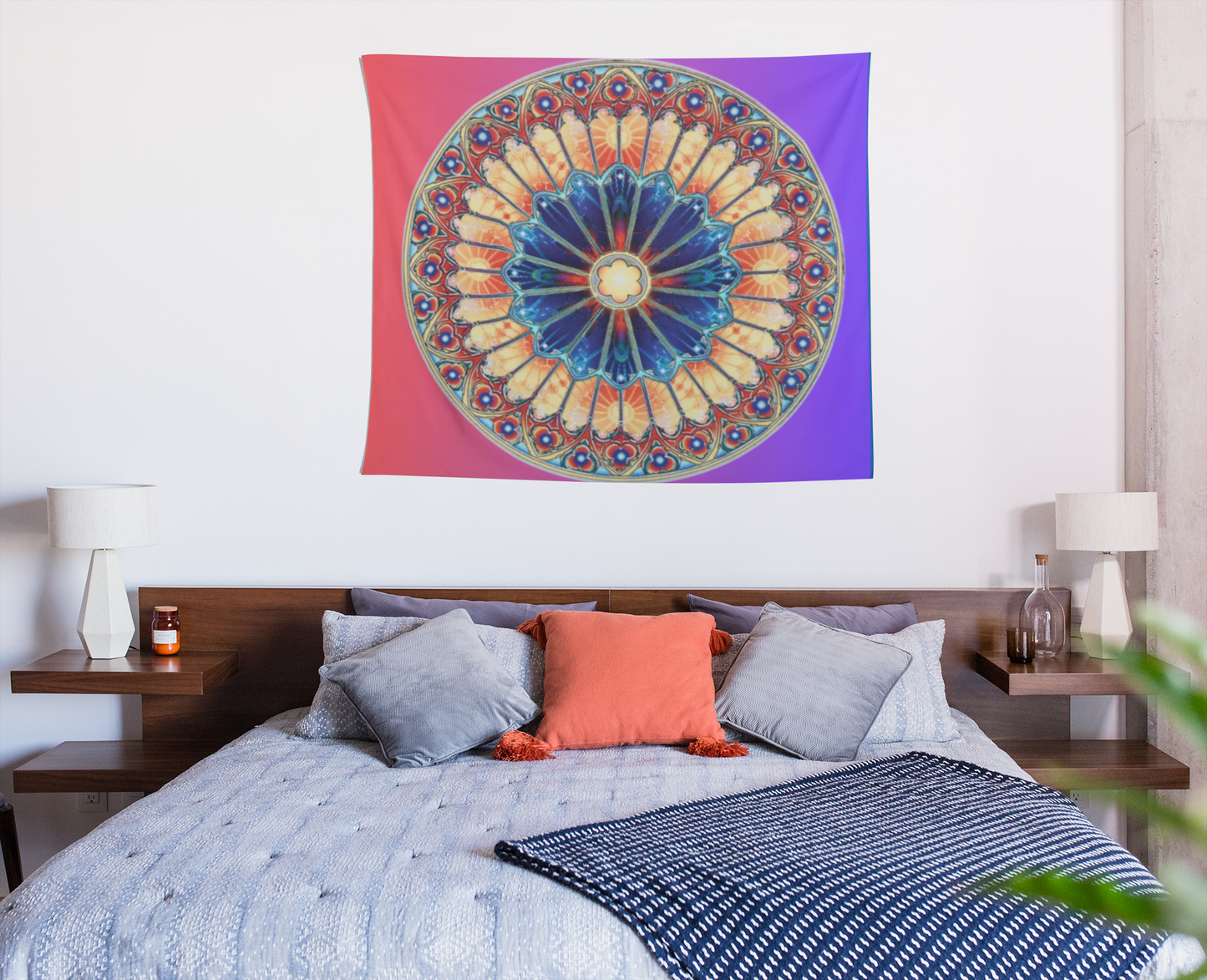 Boho Chic Indoor Wall Tapestry, Mandala Decor, Home Wall Art, Living Room Accents, Bohemian Style