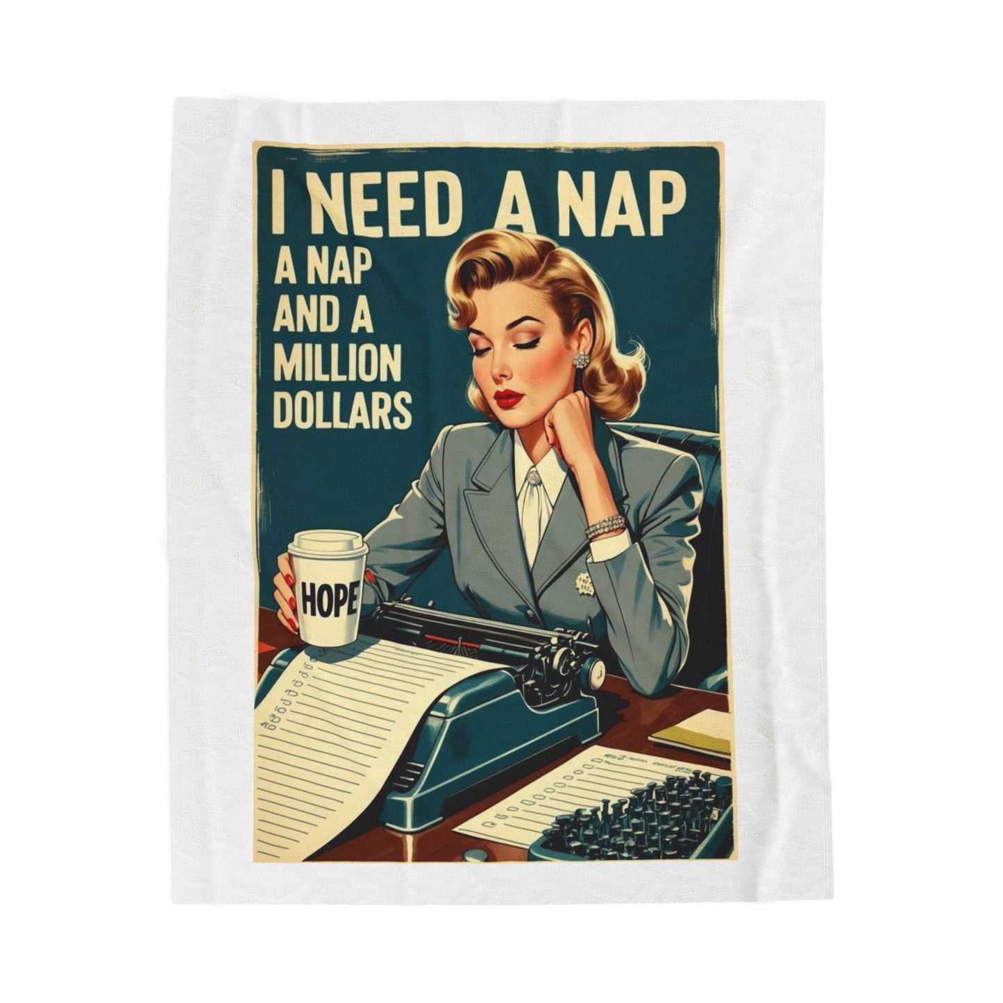 Cozy Vintage-Inspired Velveteen Plush Blanket with 'I Need A Nap' Design, Soft Throw for Home Relaxation, Ideal Gift for Napping Lovers