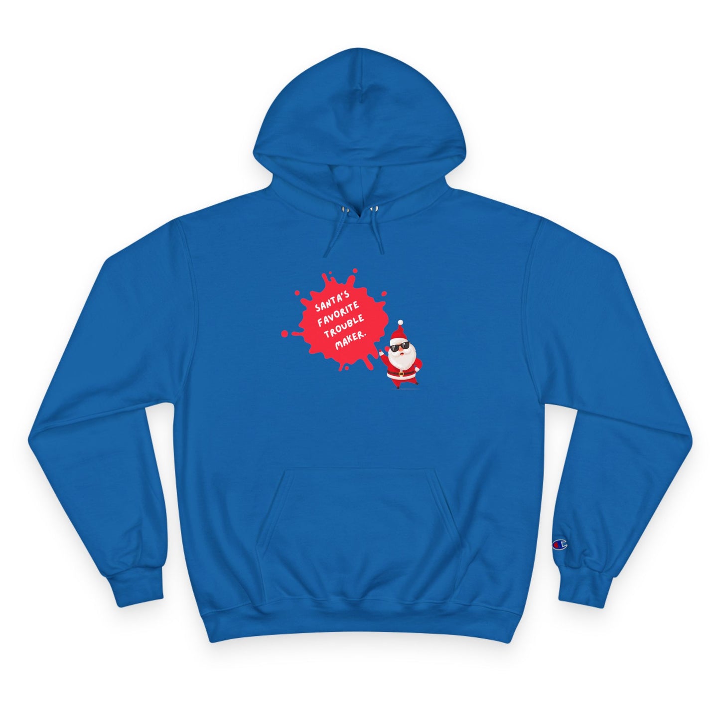 Fun Holiday Hoodie with Santa Design, Christmas Gift, Cozy Winter Wear, Funny Sweatshirt, Unisex Champion Hoodie