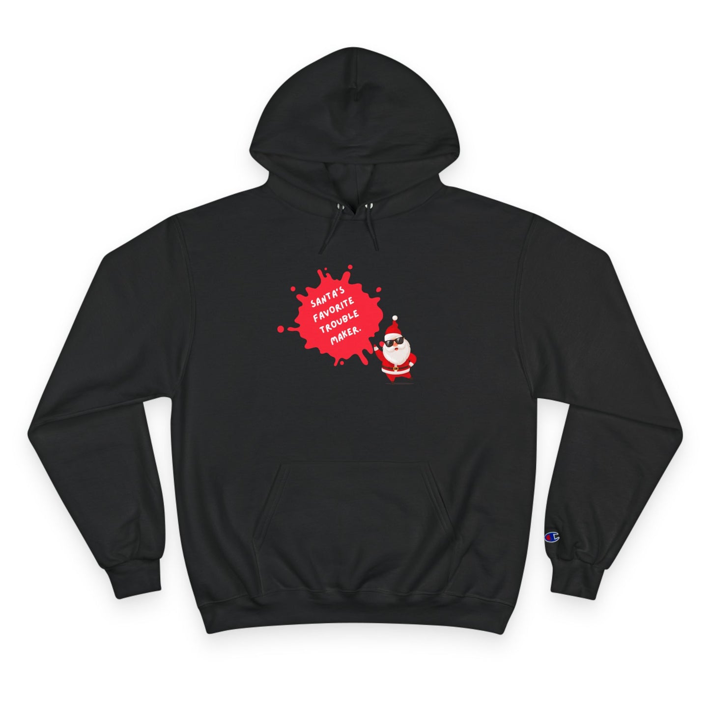 Fun Holiday Hoodie with Santa Design, Christmas Gift, Cozy Winter Wear, Funny Sweatshirt, Unisex Champion Hoodie