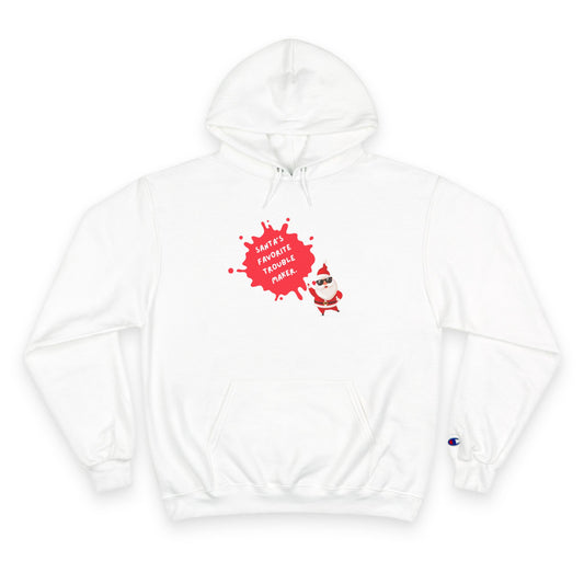 Fun Holiday Hoodie with Santa Design, Christmas Gift, Cozy Winter Wear, Funny Sweatshirt, Unisex Champion Hoodie