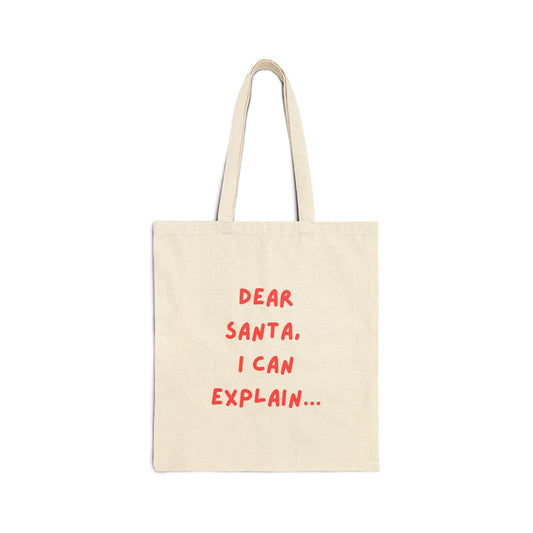 Funny Santa Explain Tote Bag, Holiday Gift, Christmas Shopper Bag, Reusable Grocery Bag, Eco-Friendly Gift Idea