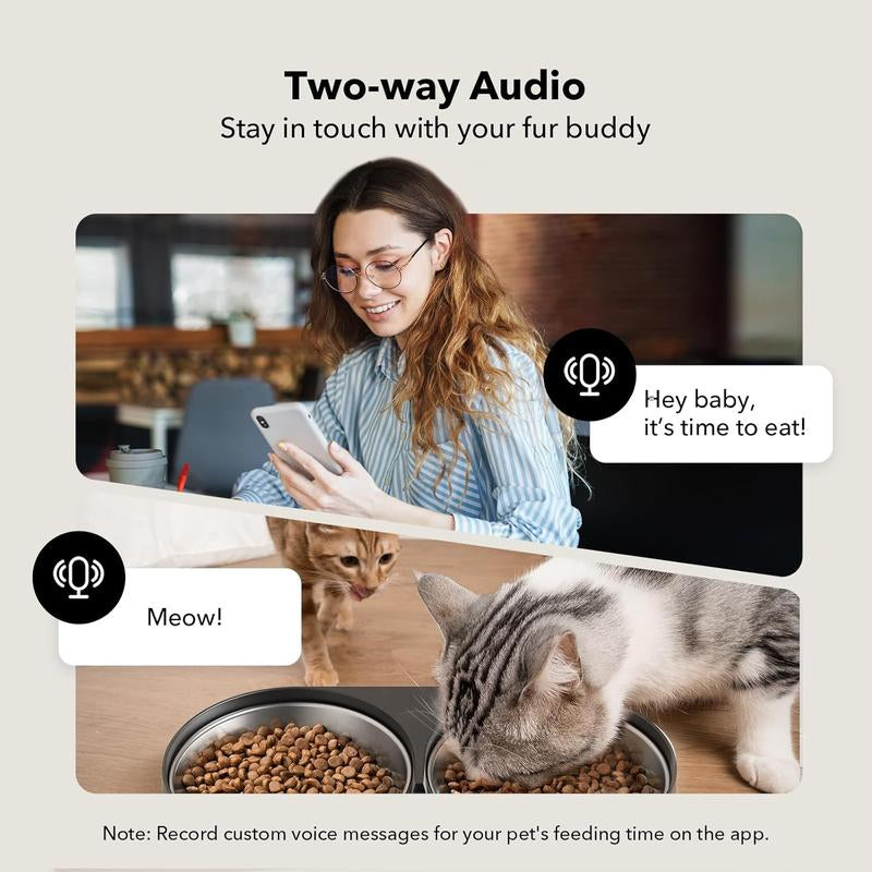 PETLIBRO Automatic Cat Feeder with Camera for Two Cats, 1080P HD Video with Night Vision, 5G Wifi Pet Feeder with 2-Way Audio for Cat & Dog, Low Food & Motion & Sound Alerts, Dual Tray, Black 5L PETLIBRO